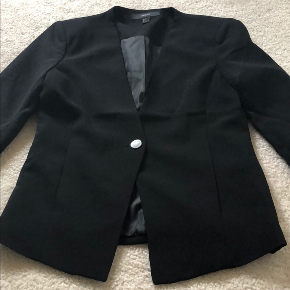 Black one button blazer small - Picture 2 of 4